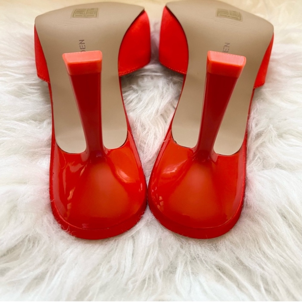 New! Steve Madden Luxe City Rhinestone Satin Mules Slides Heels - Picture 12 of 13